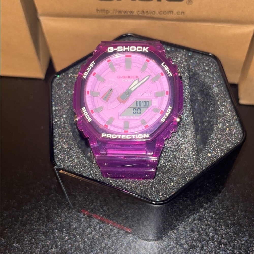 Casio G-Shock White Watch with Rainbow Gradient Dial - Picture 2 of 4